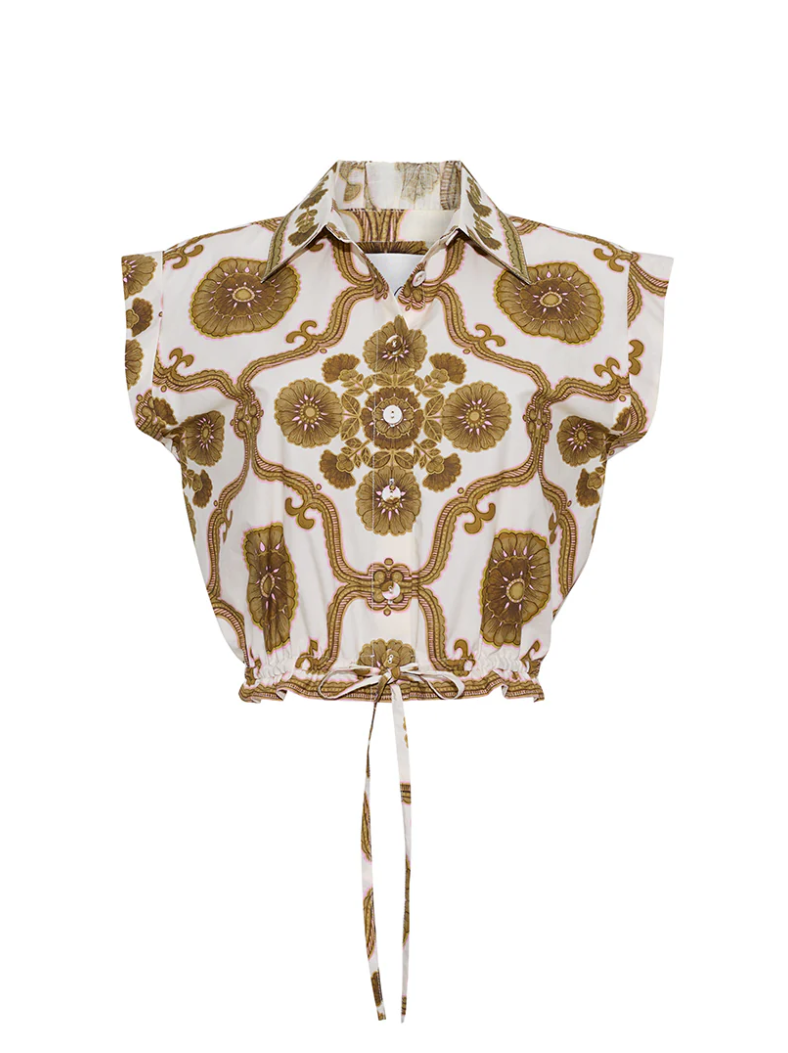 Cara Cara - Octavia Top in Mod Floral Olive