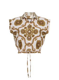 Cara Cara - Octavia Top in Mod Floral Olive