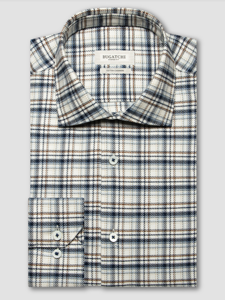 Bugatchi - Axel Woven Long Sleeve Shirt in Marine Blue