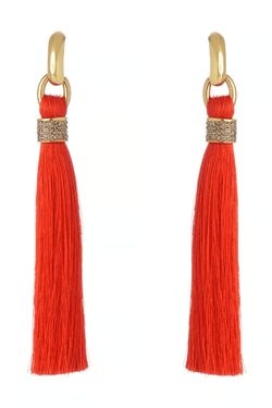 Nadia Gimenes - Rebel Fringe Earring in Coral