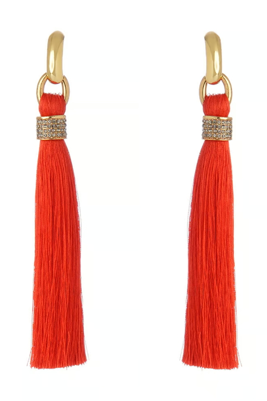 Nadia Gimenes - Rebel Fringe Earring in Coral