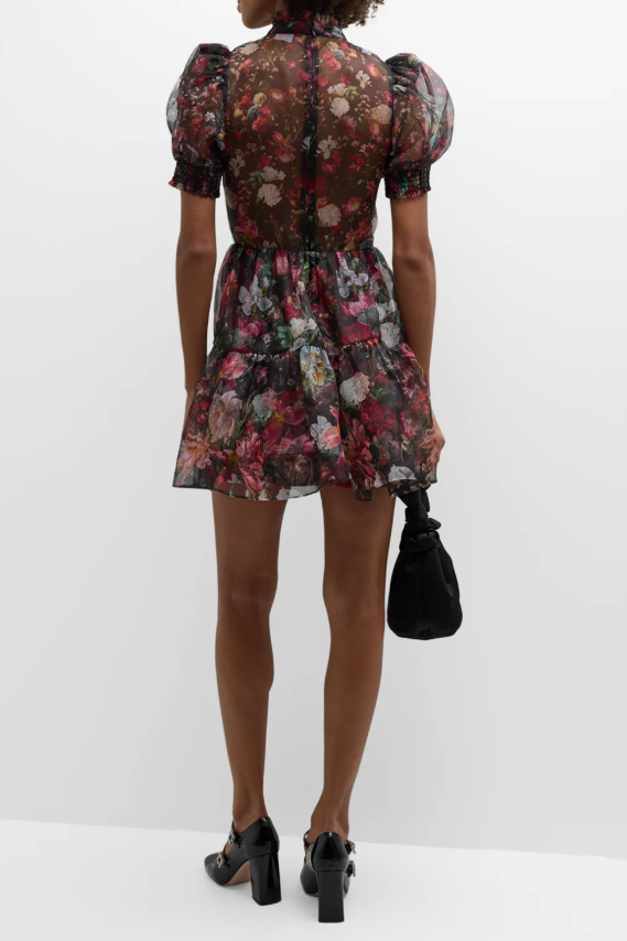 Alice + Olivia - Vernita Tiered Button-Front Mini Dress
