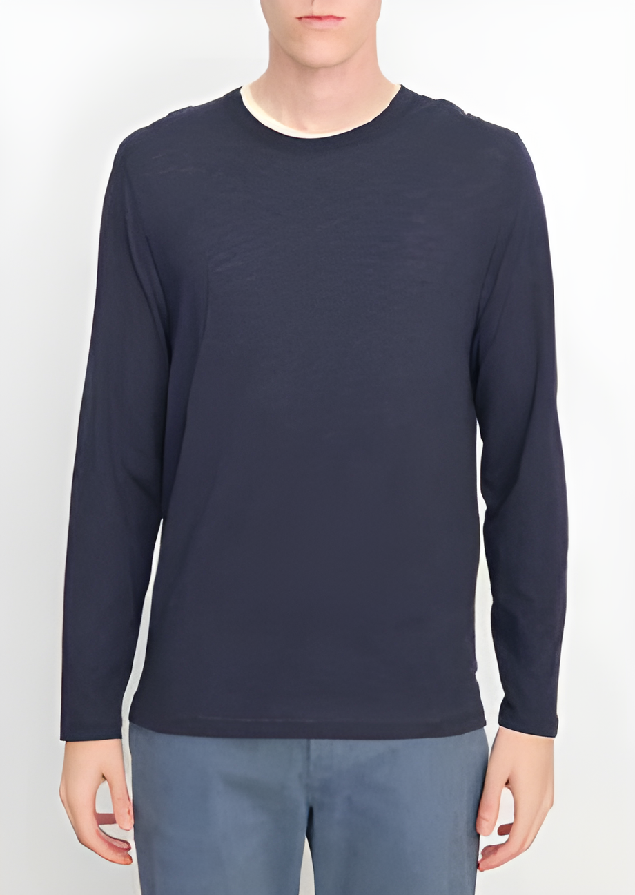 Vince - Men's Slub Pima Cotton Double-Layer Long Sleeve T-Shirt