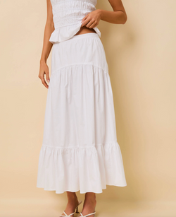 Solid & Striped - The Indra Skirt in Optic White