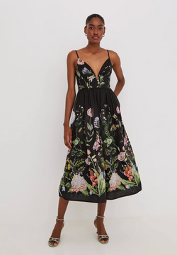 Cara Cara - Pero Midi Dress in Bloomsfield Black