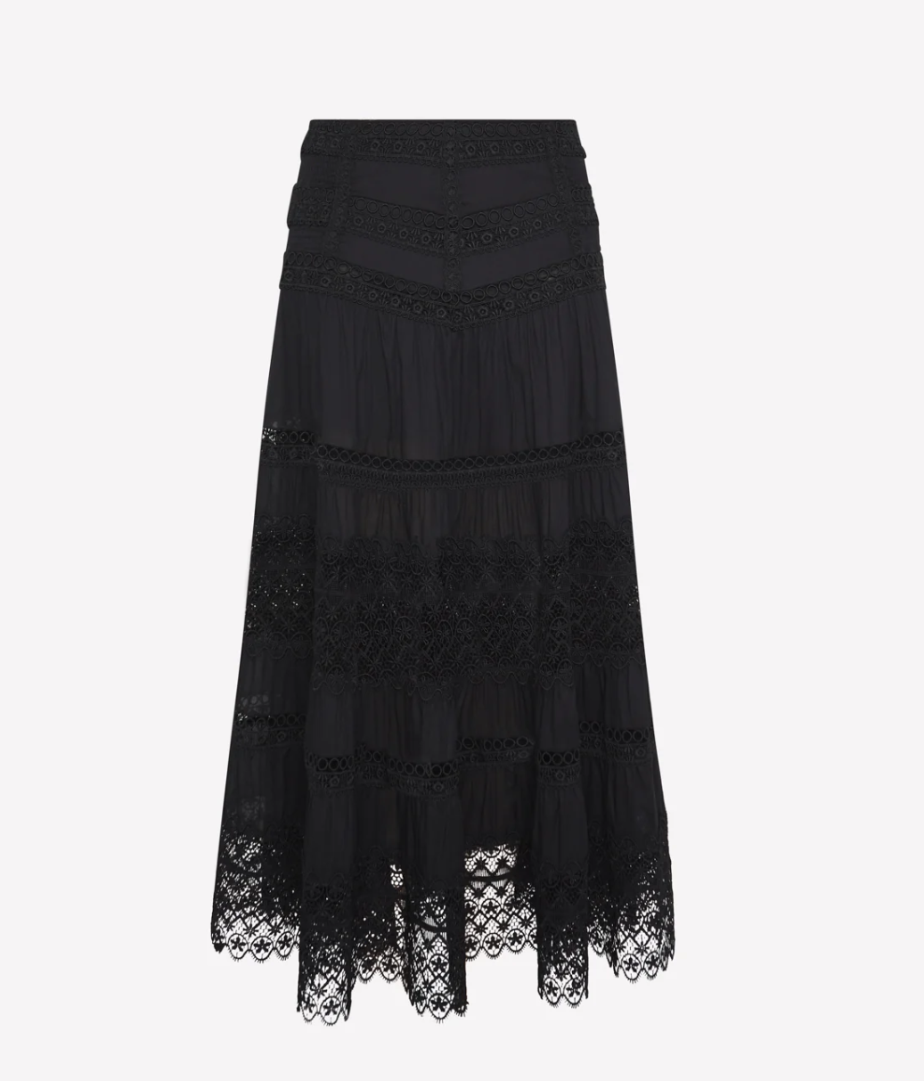 Charo Ruiz Ibiza - Long Skirt Serza in Black