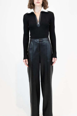 SIMKHAI - Sherin Long Sleeve Top in Black