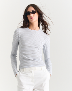 ATM - Striped Stretch Cotton Long Sleeve Baby Tee