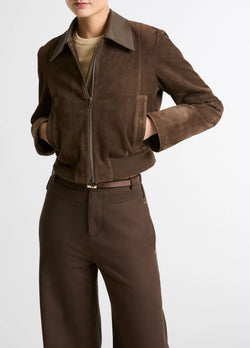 Vince. - Suede Shrunken Bomber