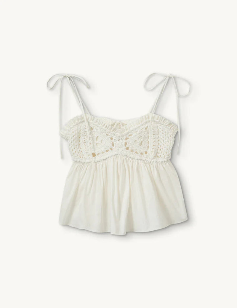 the . garment - Kirsten Crochet Top in White