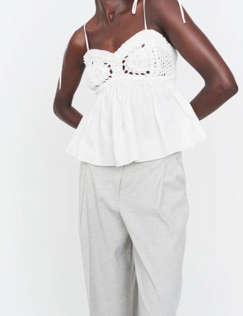 the . garment - Kirsten Crochet Top in White