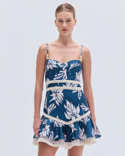PatBo - Artichoke Mini Dress in Dark Blue