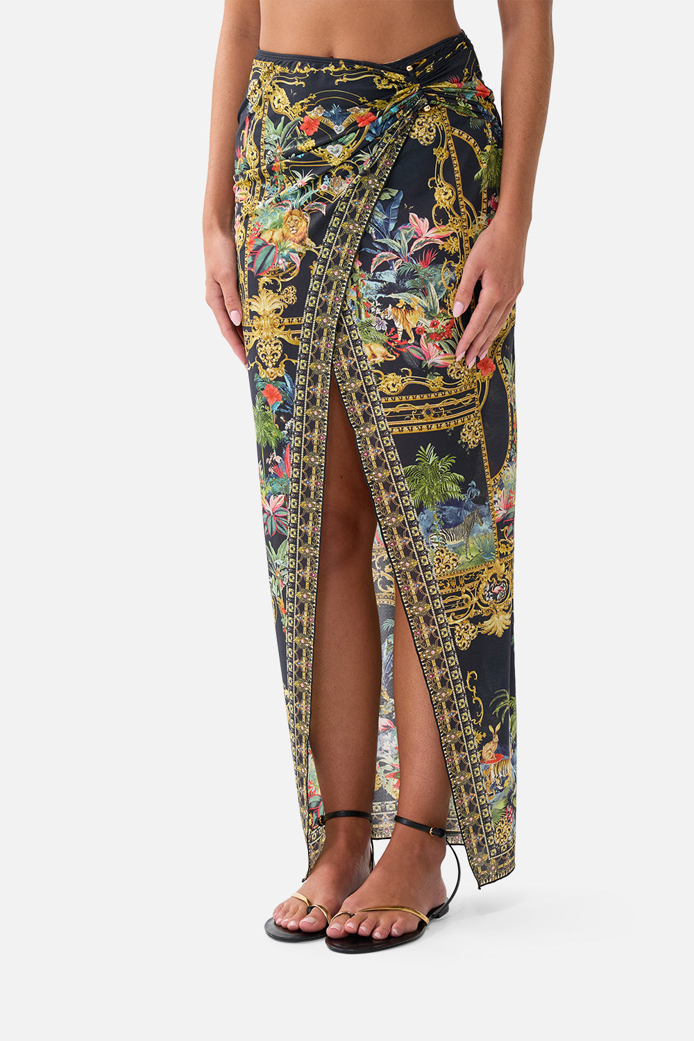 LONG SARONG W GATHERED BAR TRIM