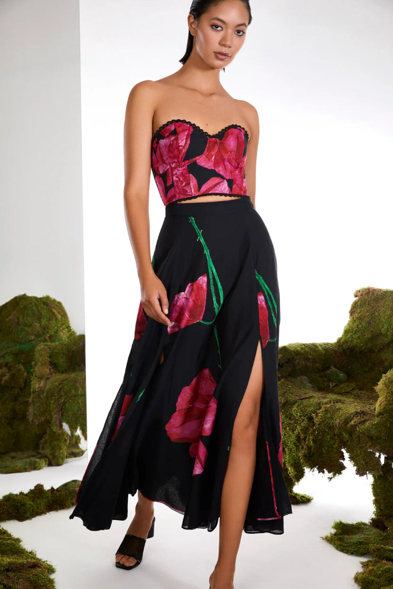 Charo Ruiz Ibiza - Bustier Matis in Black Blossom