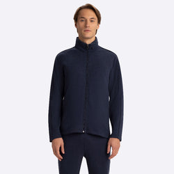Bugatchi - Long Sleeve Full Zip Mock Neck Jacket in Navy