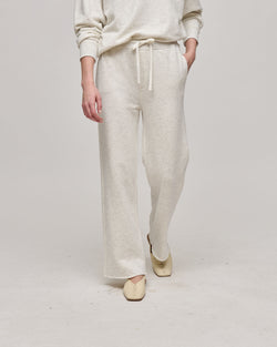 ATM - Cotton French Terrycropped Straight Leg in Chalk Donegal