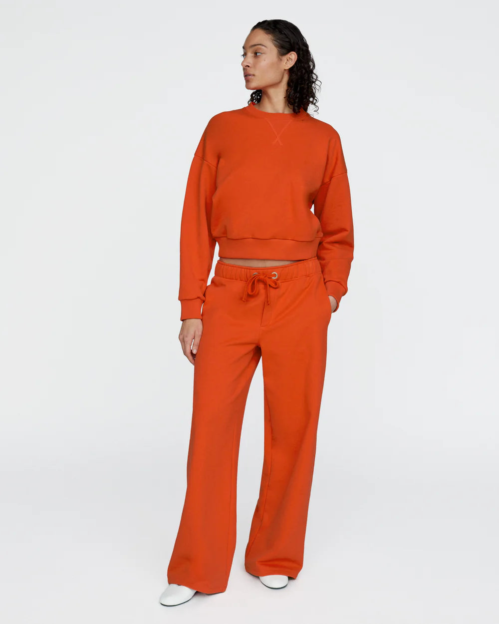 ATM - Frensh Terry Open Bottom Sweatpants in Tomato