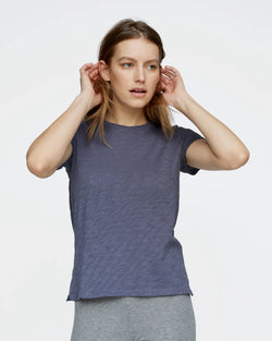 ATM - Cotton Jersey Tee Shirt Round Neck in Dusk Blue