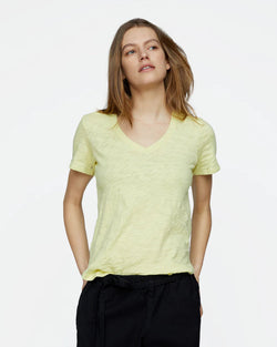 ATM - Slub Jersey V-Neck in Mellow Yellow