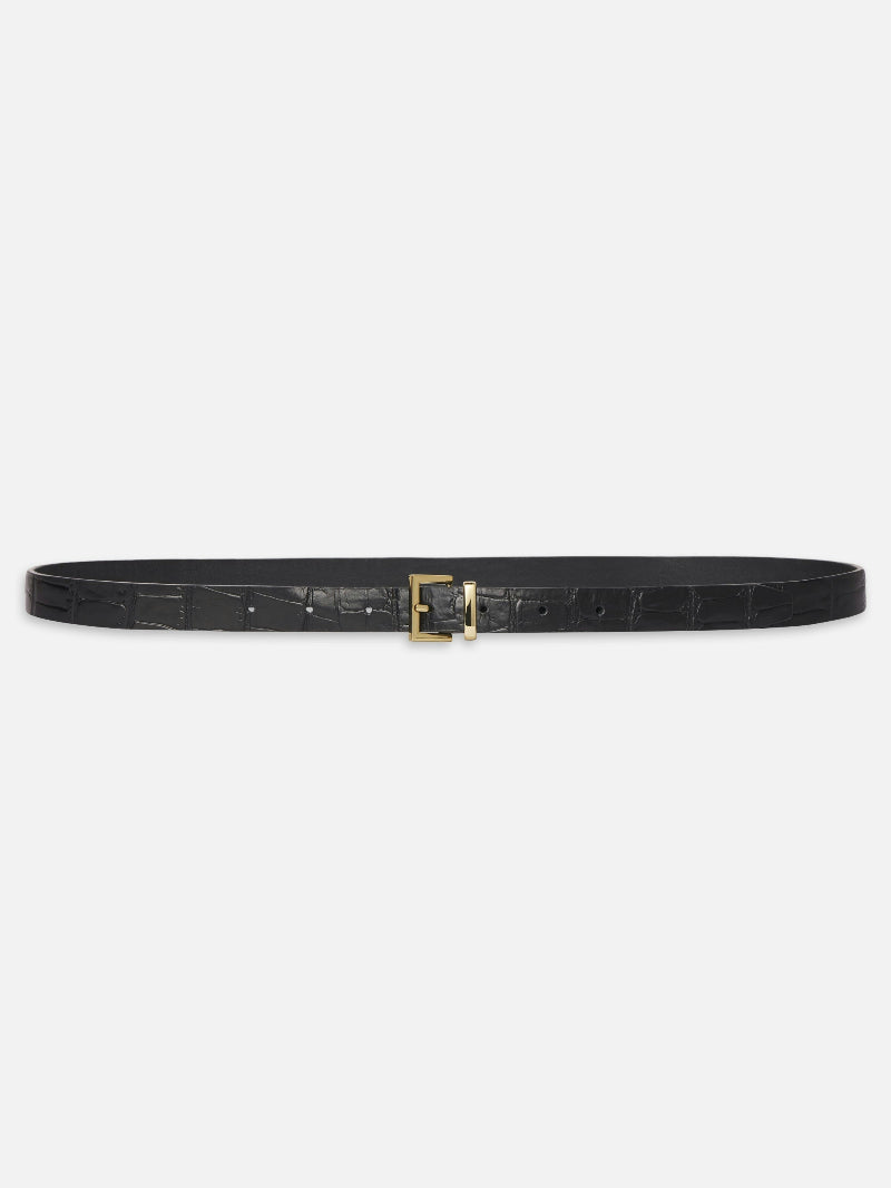FRAME - The Petite Croc Belt in Black