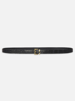 FRAME - The Petite Croc Belt in Black