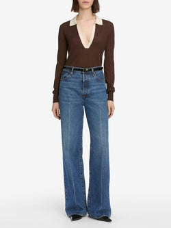 FRAME - The Two Tone Polo in Coffee Multi