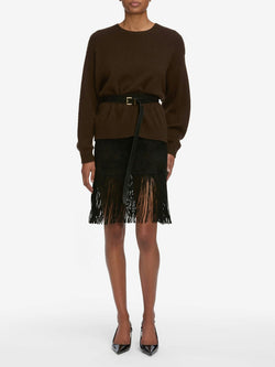 FRAME - The Saddle Skirt in Black
