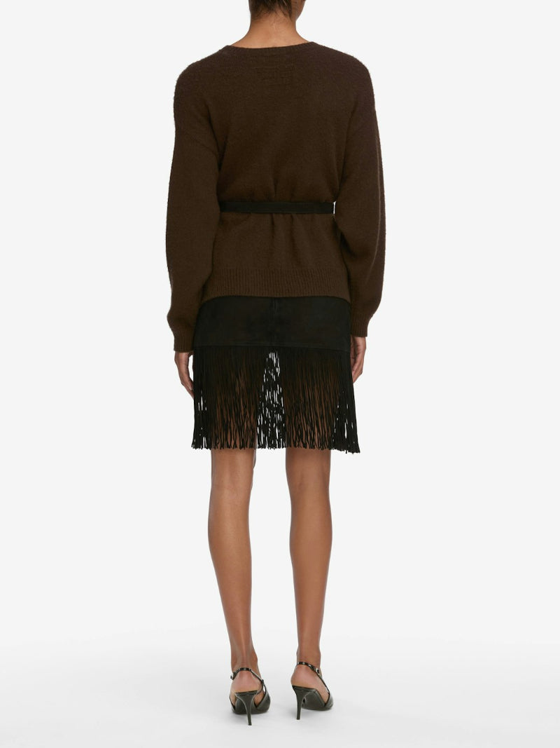 FRAME - The Saddle Skirt in Black