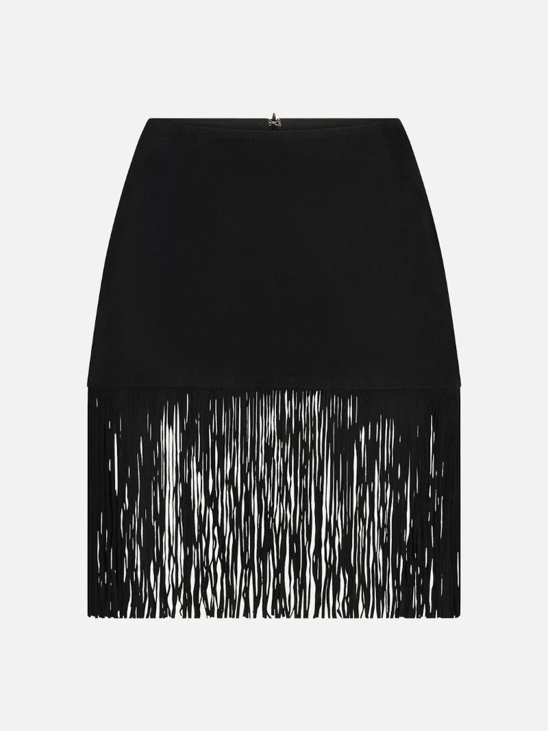 FRAME - The Saddle Skirt in Black