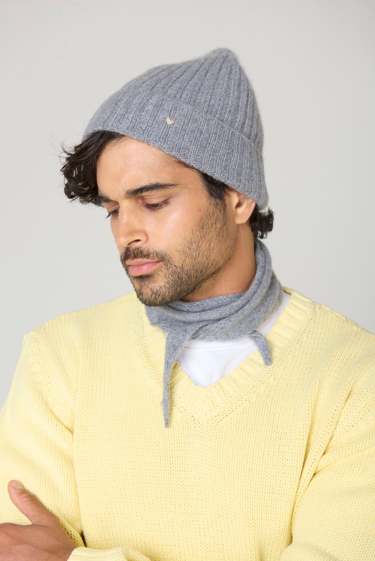 The Rib Beanie – Grey Melange