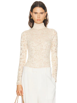 Zimmermann - Corded High Neck Lace Bodysuit