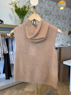 Naadam - Cloud Cashmere Cowl Neck Tank in Raffia