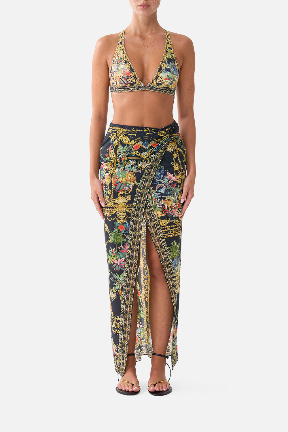LONG SARONG W GATHERED BAR TRIM