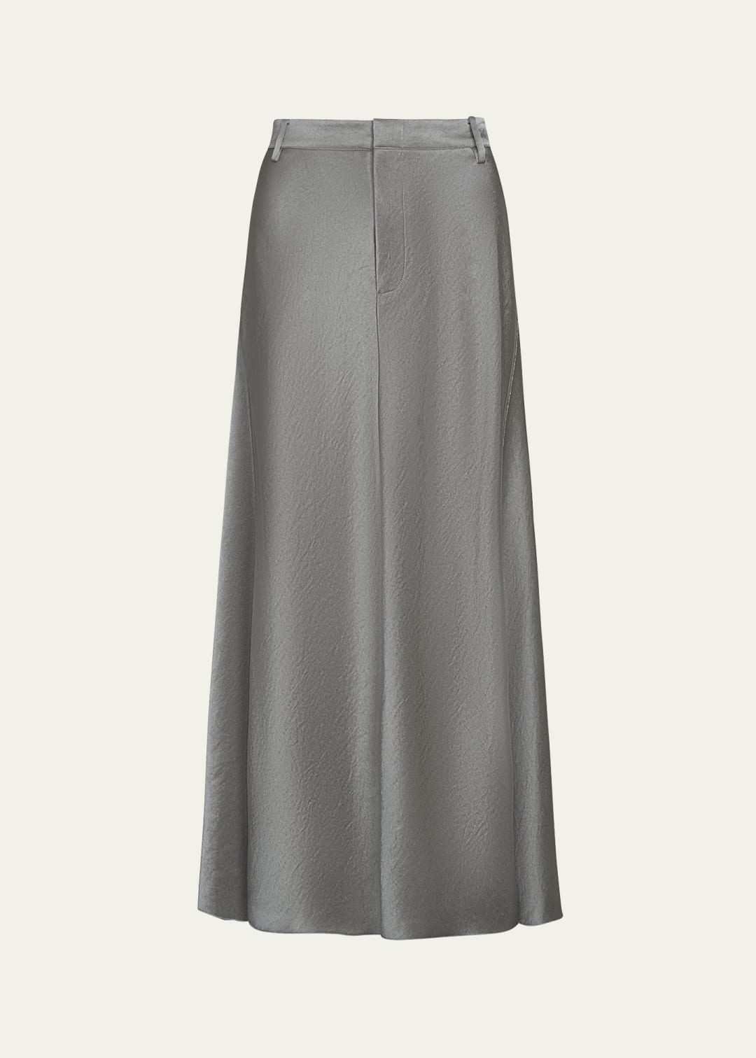 Vince - Satin Trouser A Line Skirt in Smoky Green