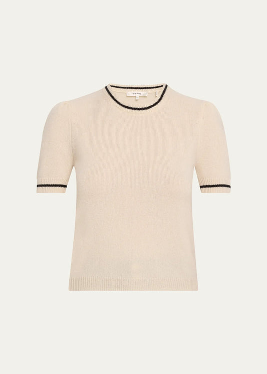 FRAME - The Cashmere Gathered Sweater in Cream Multi