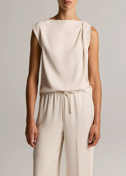 Vince - Draped Shoulder Sleeveless Top in Blush Cloud