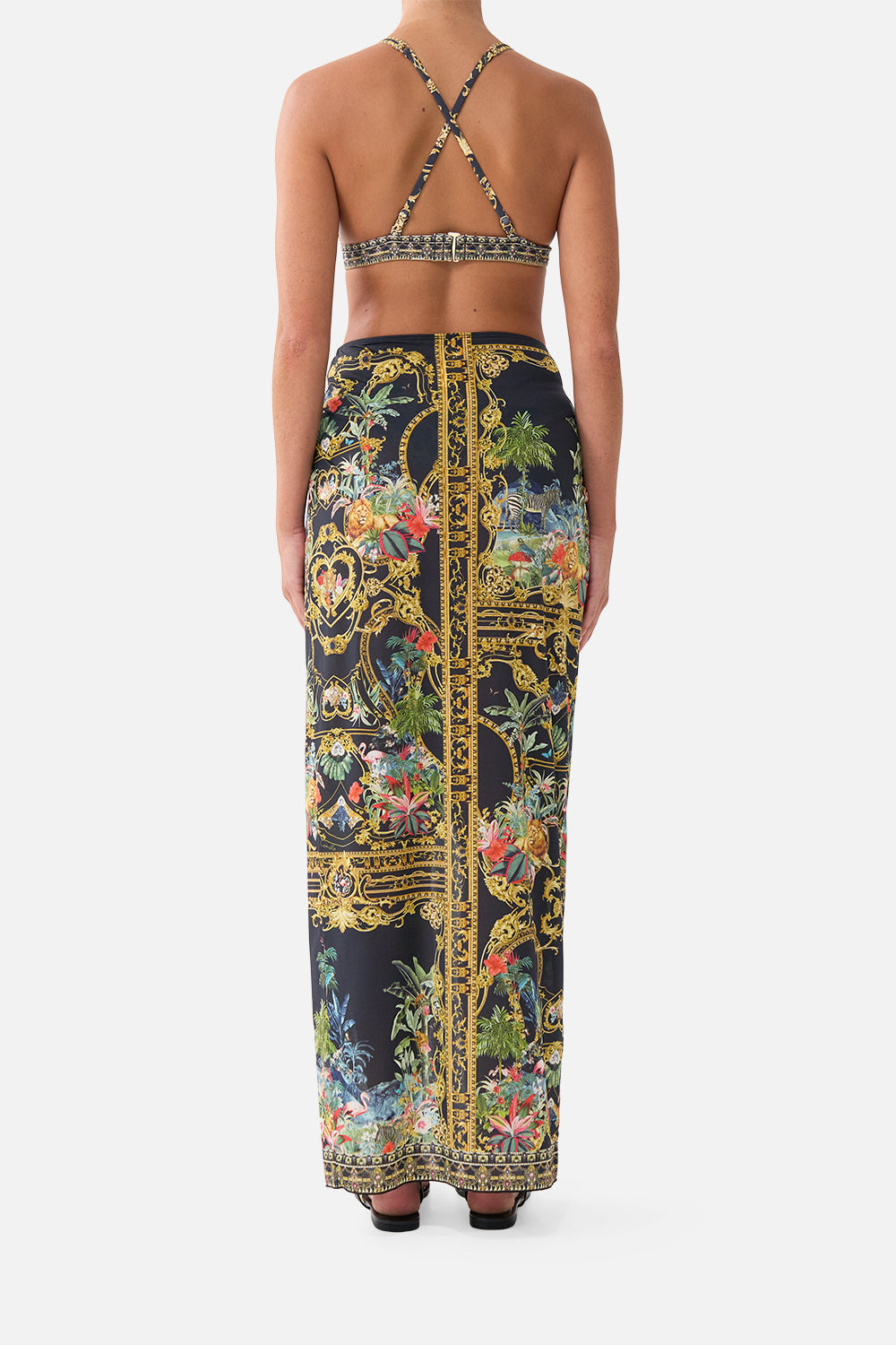 LONG SARONG W GATHERED BAR TRIM
