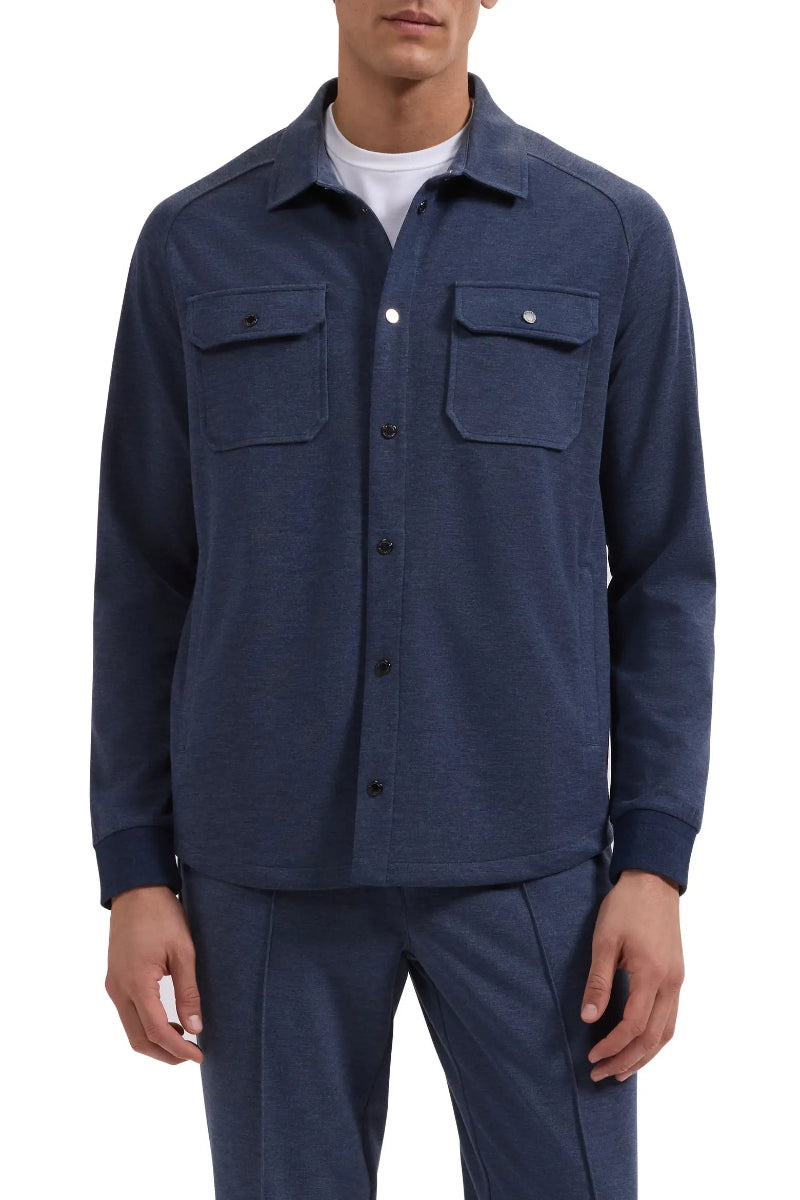Bugatchi - Soft Touch™ Melange Knit Shirt in Navy