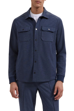 Bugatchi - Soft Touch™ Melange Knit Shirt in Navy