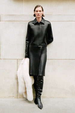 SIMKHAI - Joni Stretch Leather Over-The-Knee Boot in Black