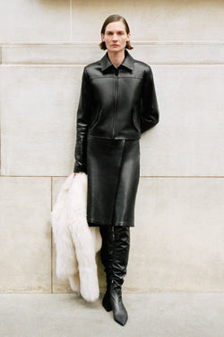 SIMKHAI - Joni Stretch Leather Over-The-Knee Boot in Black