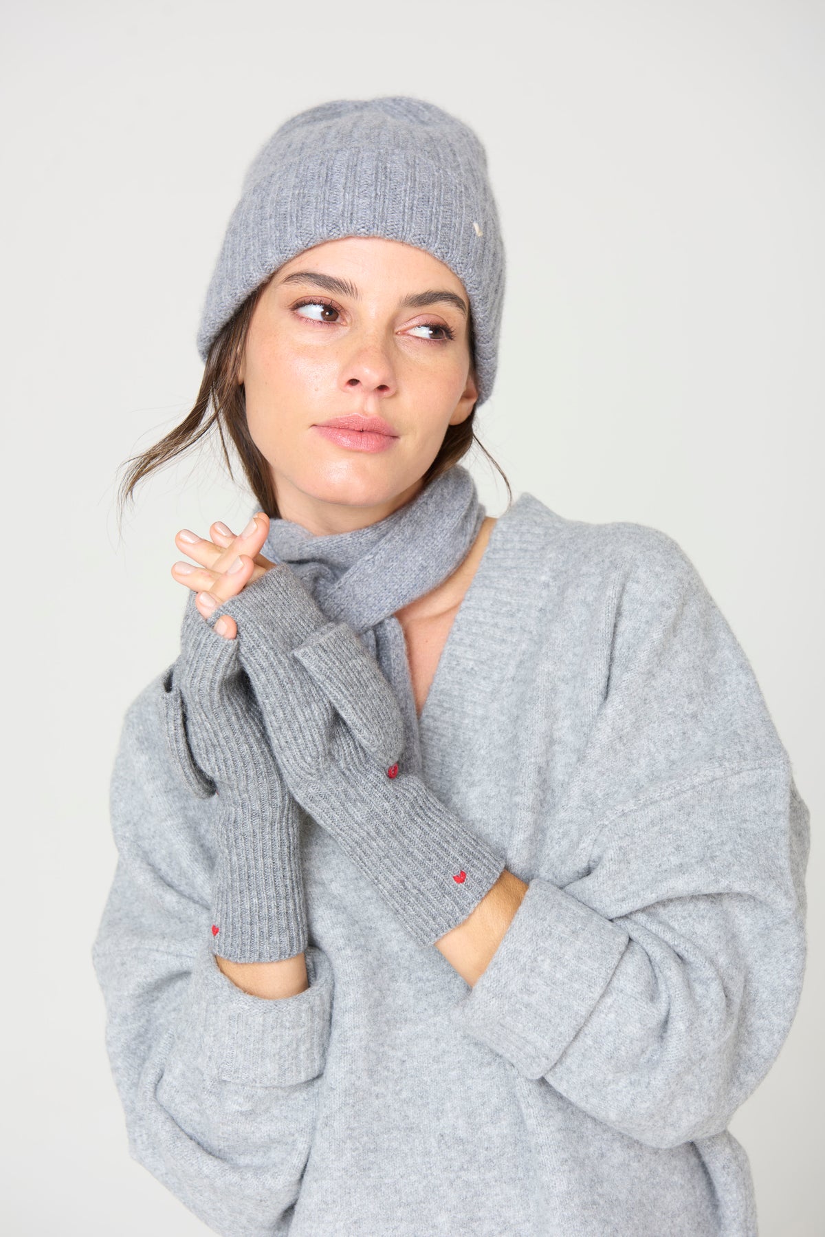 Flip-Top Mittens - Grey