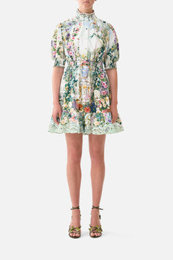 SHORT DRESS WITH SHIRRED WAIST