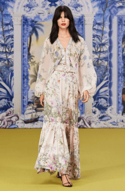 Camilla - Skirt with Deep Hem Frill and Belt in Palacio Playground