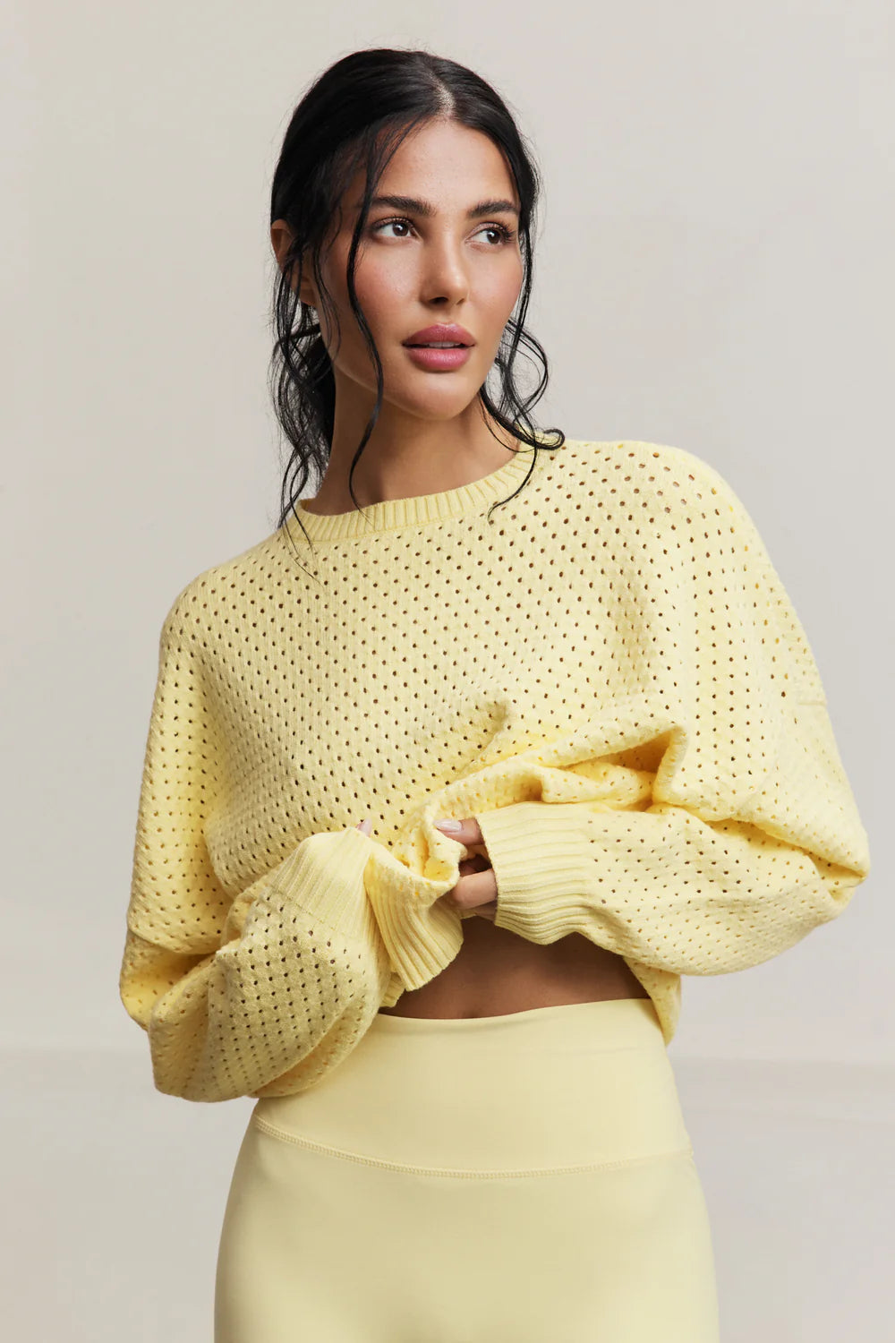 Lune - Olly Crochet Sweater in Vanilla