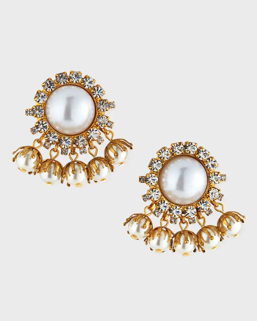 Elizabeth Cole - Jacey Earrings in Pearl