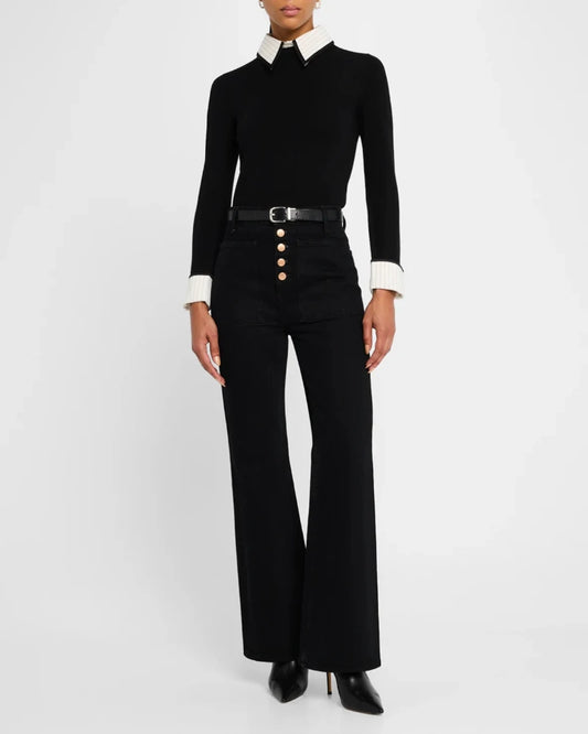 alice + olivia - Porla Collared Sweater in Black