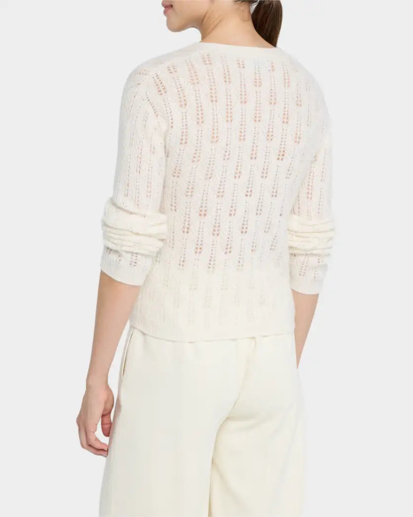 Naadam - Cashmere Pointelle Cardigan in White