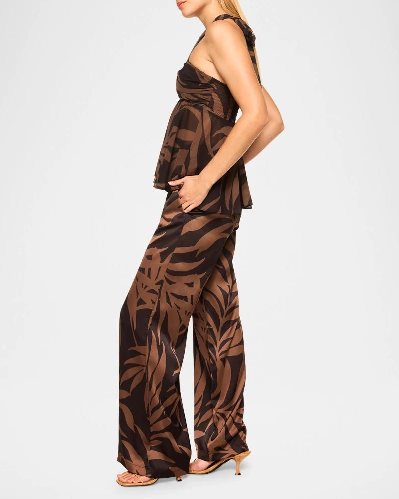 Misa Los Angeles - Reshma Pant in Palm Frond Satin