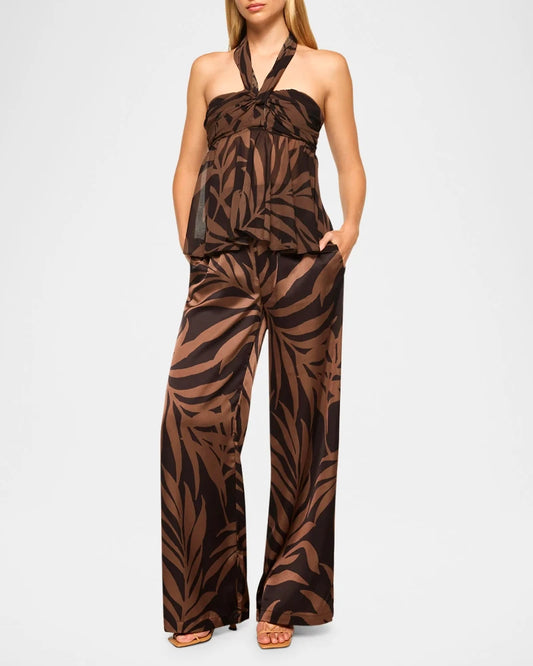 Misa Los Angeles - Reshma Pant in Palm Frond Satin